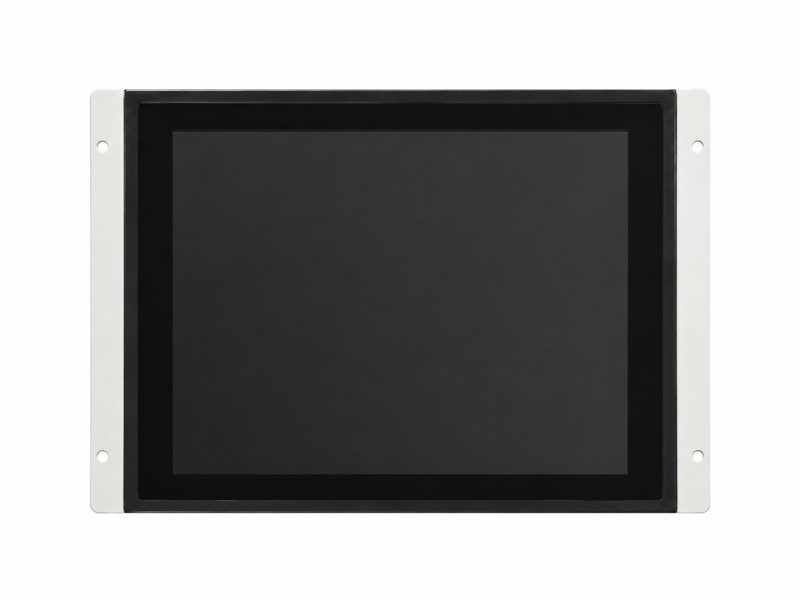 10.4 inch industrial metal frame touch monitor with side mounting brackets for embedded installation