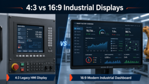 4:3 vs 16:9 industrial display aspect ratio comparison for HMI and OEM equipment