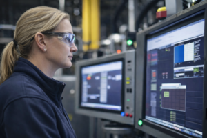 industrial touch screen HMI interface used in industrial automation equipment