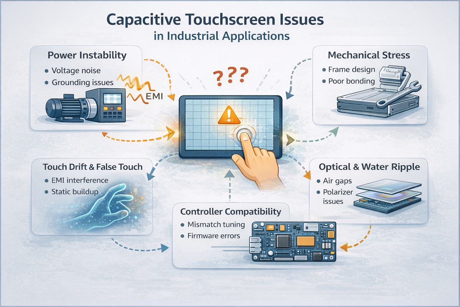 What are the Common Faults of Capacitive Touchscreens