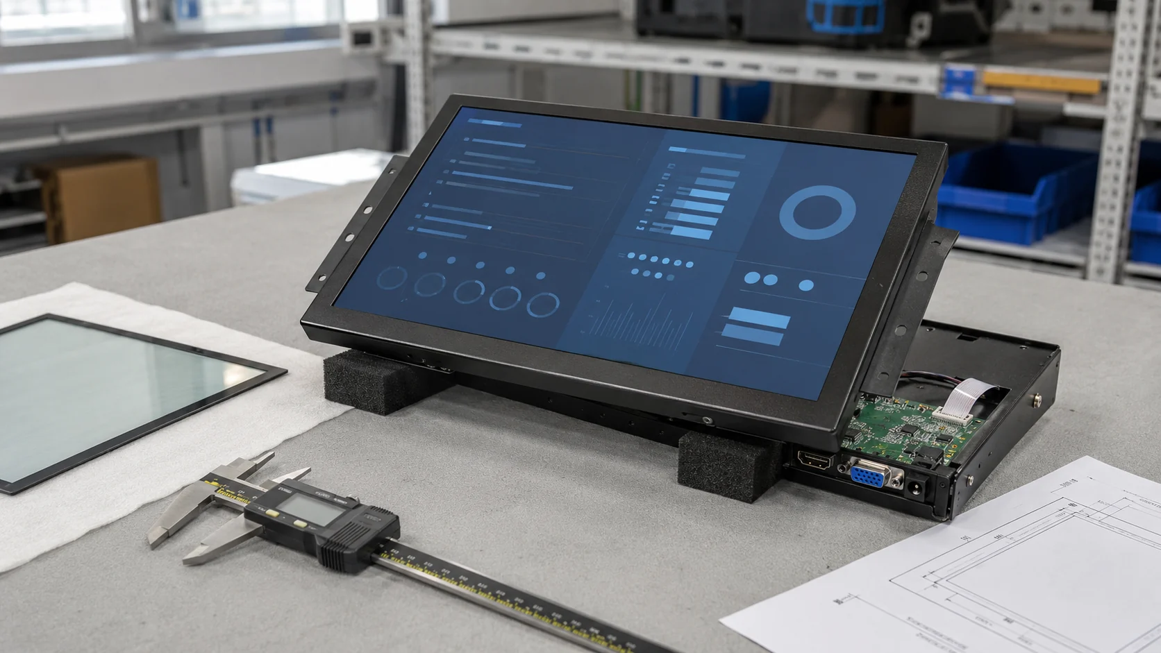 Componenti personalizzati per monitor leggibili alla luce del sole, preparati per la revisione tecnica da parte dell'OEM