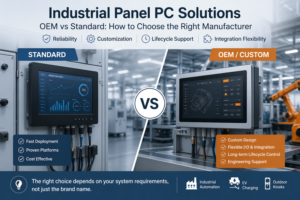 Industrial panel PC used in industrial automation system with custom OEM integration