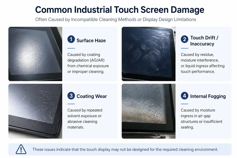 Common Industrial Touch Screen Damage Caused by Improper Cleaning