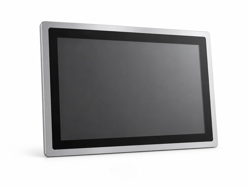 Panel mount industrial touch screen monitors with aluminum front frame for cabinet installation