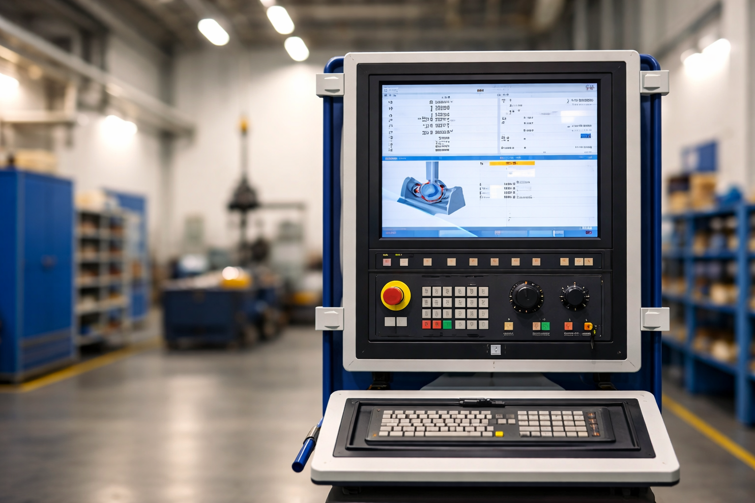 industrial panel pc HMI interface in manufacturing environment with touchscreen control system