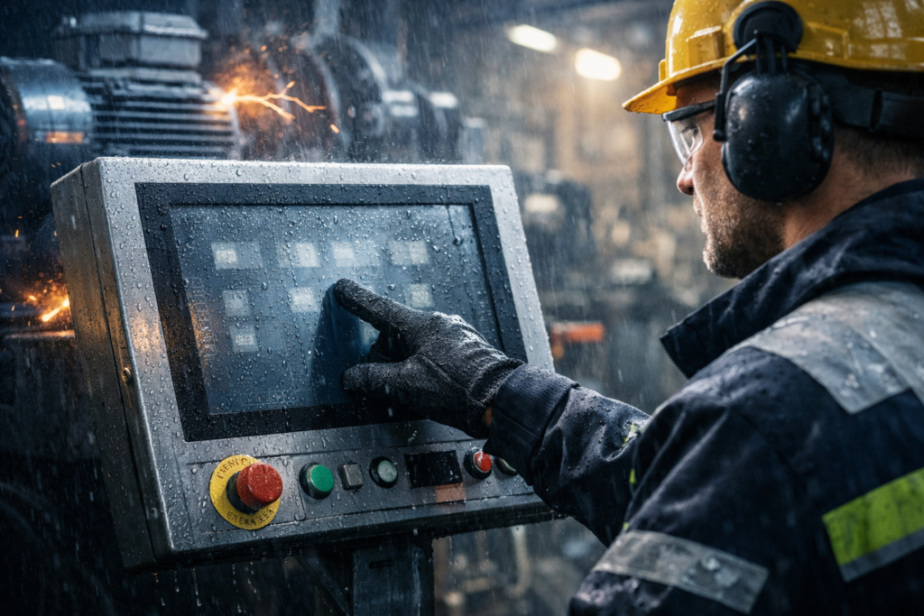 industrial touch screen not responding due to moisture EMI glove operation