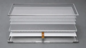 Typical internal layers of an edge-lit industrial LCD backlight