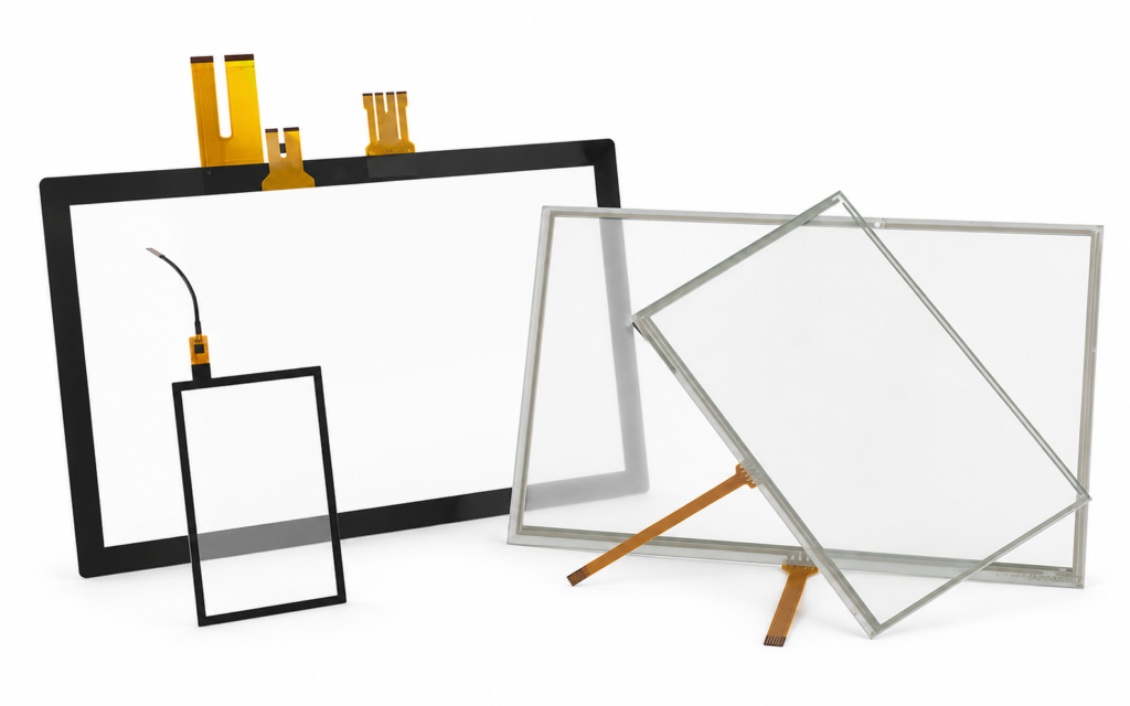 Industrial touch screens with PCAP and resistive panel options for OEM equipment