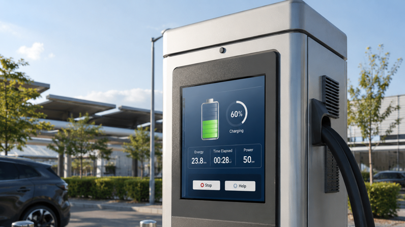 Sunlight readable industrial monitor for outdoor OEM equipment and EV charging display
