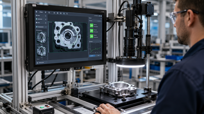 Open frame display used in a machine vision inspection workstation