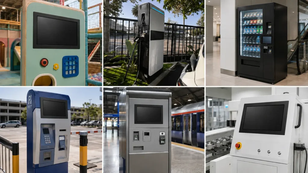 IK10 touchscreen applications for children’s play equipment EV chargers vending machines parking terminals ticketing machines and industrial equipment