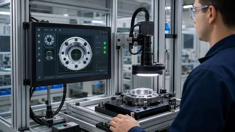 Industrial display integrated into a machine vision inspection and measurement system