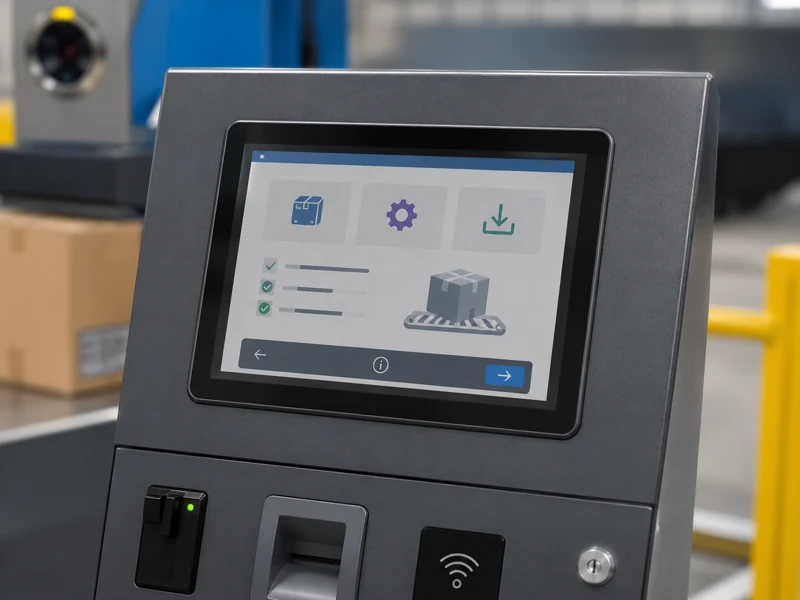 Panel mount touch monitor integrated into an industrial equipment terminal
