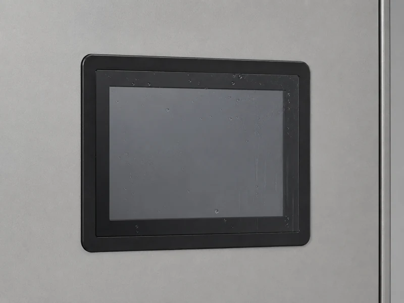 Panel mount touch monitor with sealed front bezel for industrial equipment