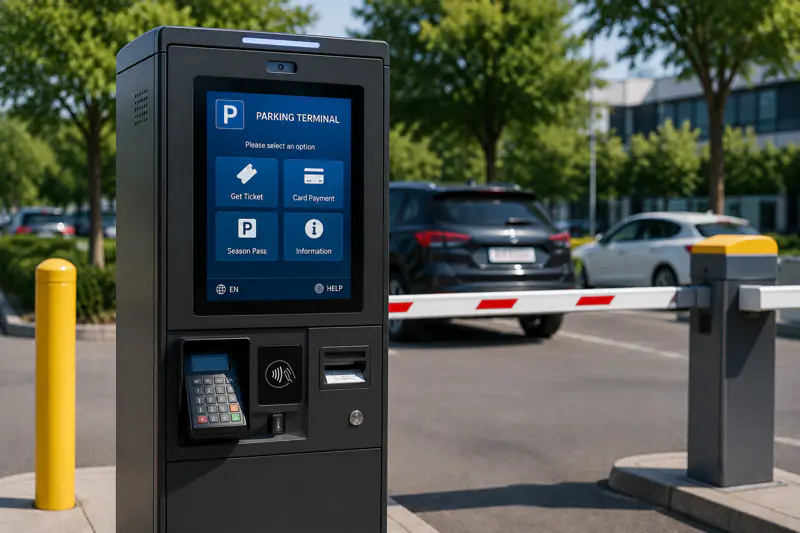 Écran tactile d'extérieur pour terminal d'accès au parking et borne de paiement